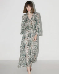 Fairyland Floral Silk Maxi Dress