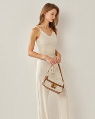 Spaghetti Strap Cashmere Basic Tank Top White