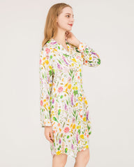 Floral Luxurious Pure Silk Nightdress