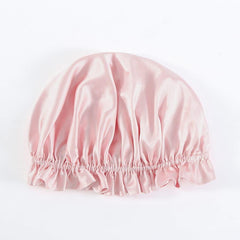 Flounced Silk Night Sleep Caps Pink