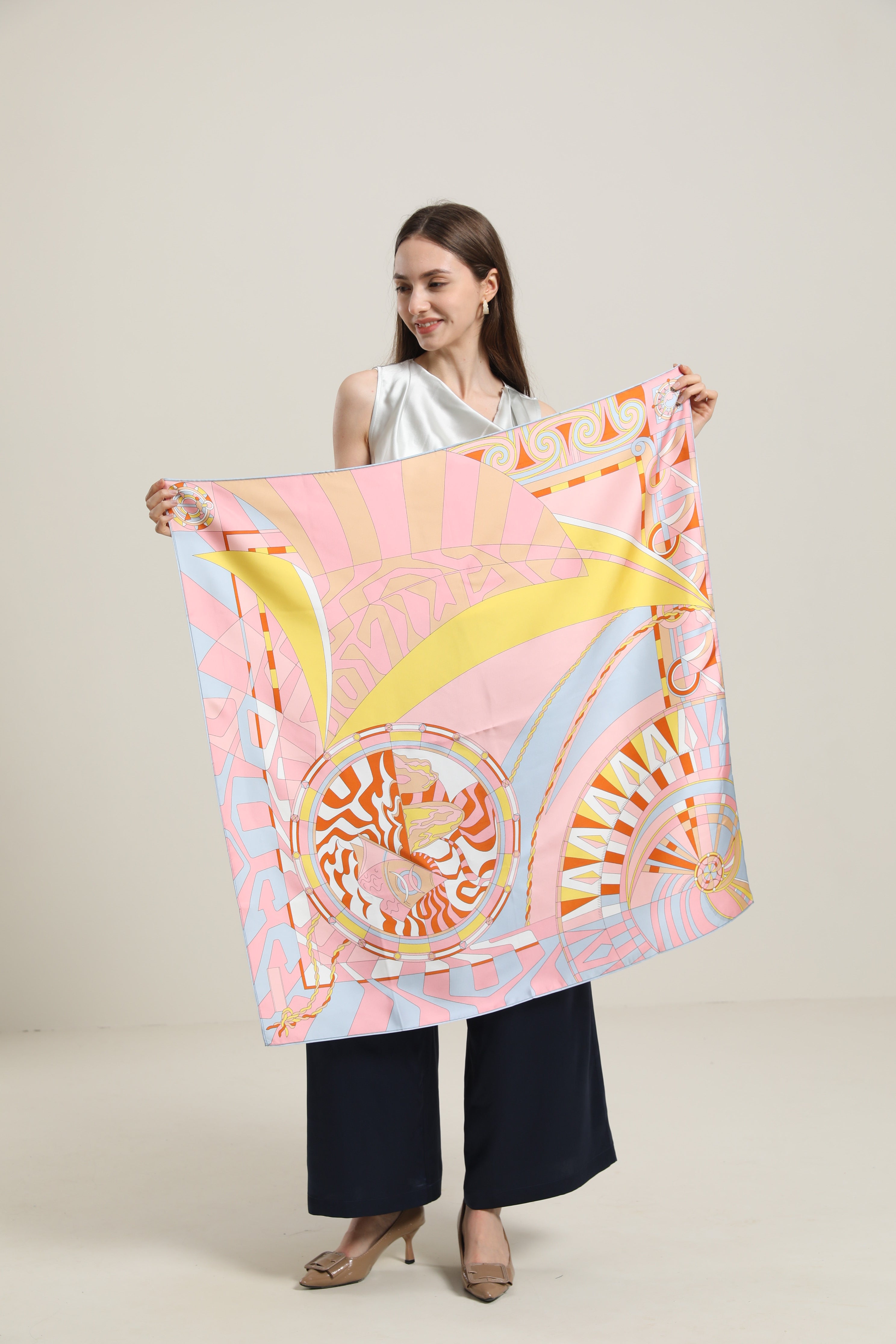 Fresh Pink Silk Scarf Pink