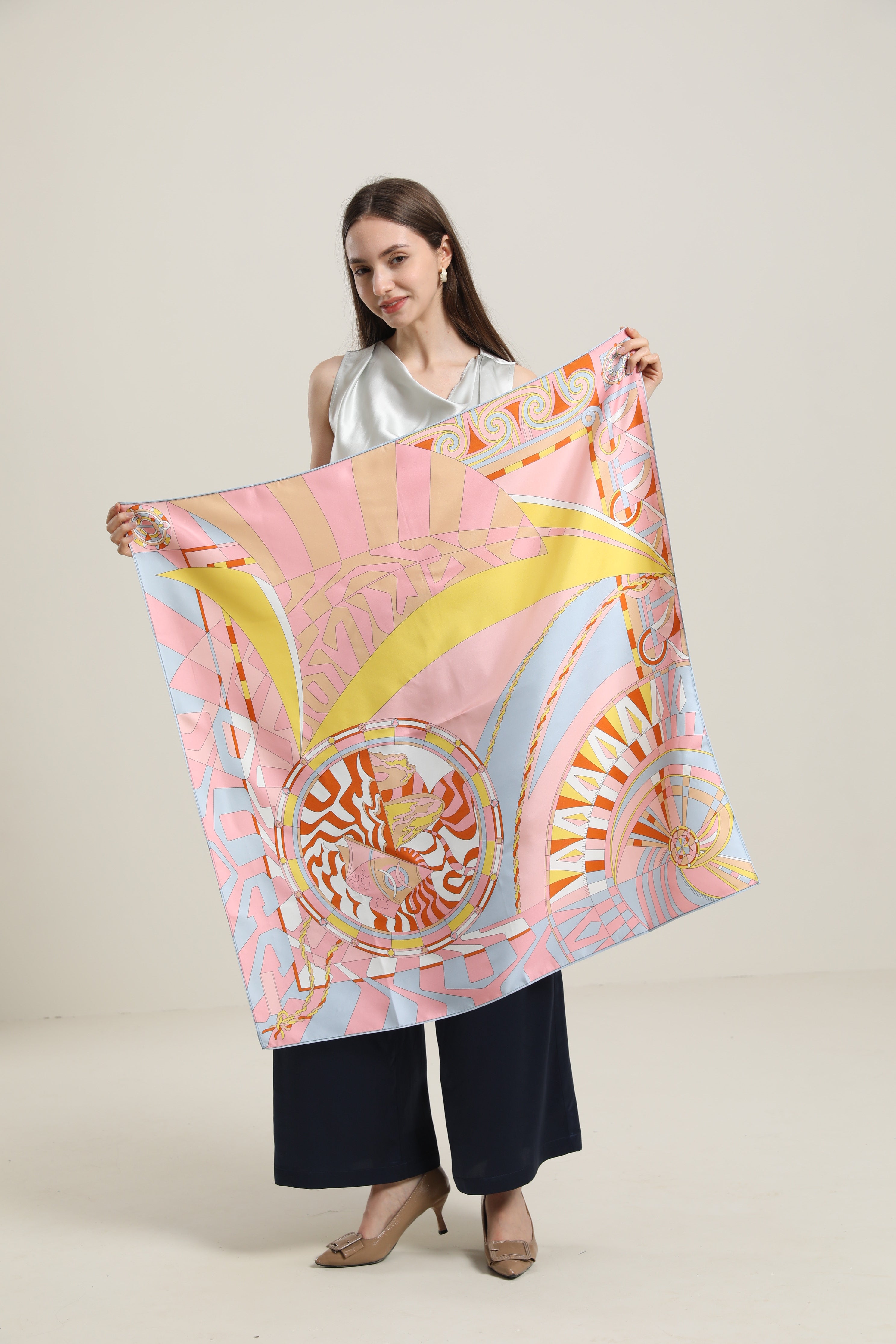 Fresh Pink Silk Scarf Pink