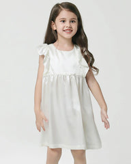 Girls Ruffle Sleeve Silk Dress Sleepwear