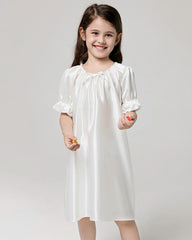 Girls Silk Short Sleeve Nightgown