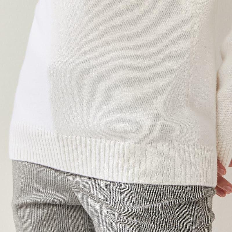 Half High Collar Cashmere Women Sweater White