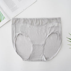 High Waist Mulberry Silk Knitted Panties Grey