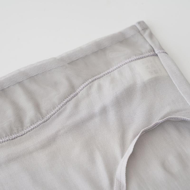 High Waist Mulberry Silk Knitted Panties Grey