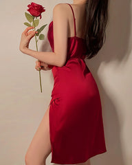 High Waist Pleated Silk Nightgown