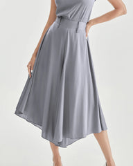 High Waist Silk Women Pants Wide Leg Pants