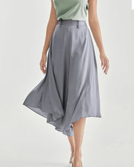 High Waist Silk Women Pants Wide Leg Pants