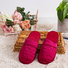 Home 100% Silk Shoes Slippers Burgundy