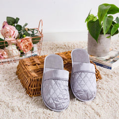 Home 100% Silk Shoes Slippers Grey