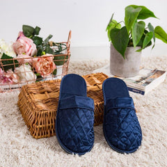 Home 100% Silk Shoes Slippers Navy