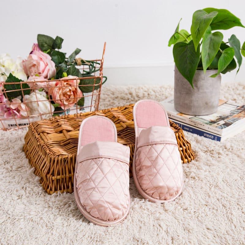 Home 100% Silk Shoes Slippers Pink