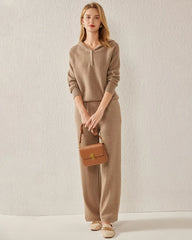 Hooded V Neck Cashmere Sweater