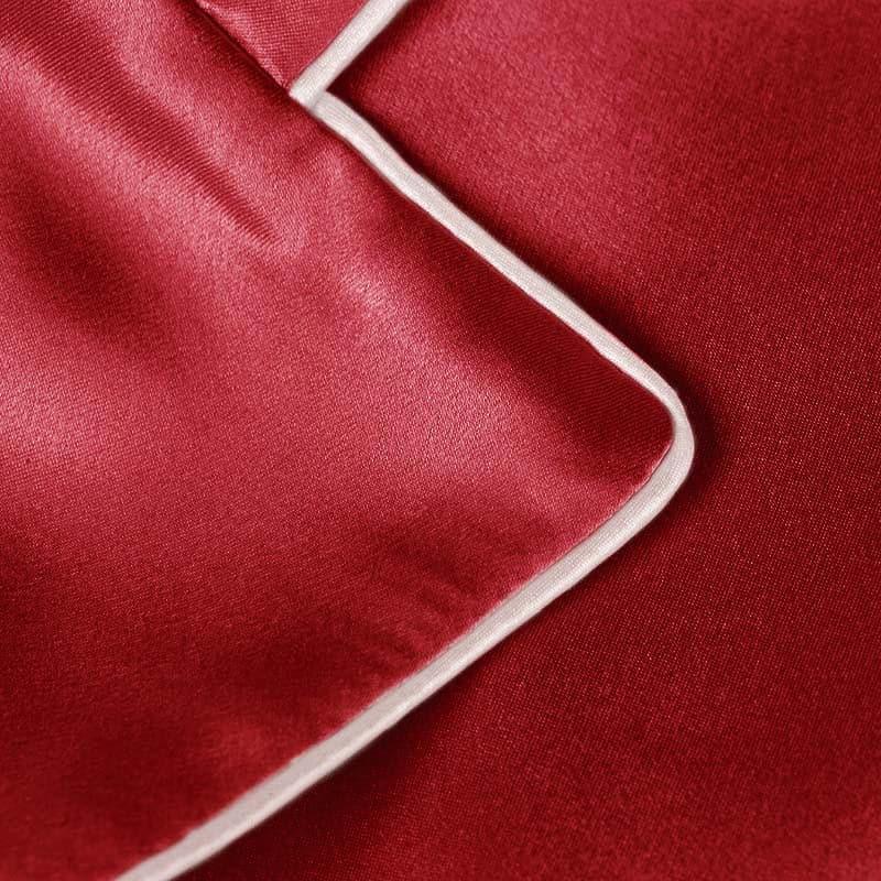 Kid's Long Sleeve Silk Pajamas Set Burgudny