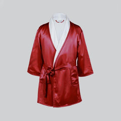 Kid's Silk and Velvet Reversible Robe for Winter Burgundy