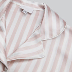 Kid's Stripe Silk Pajama Set Pink