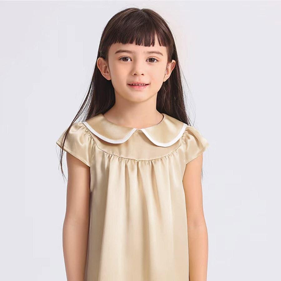 Kids Baby Girl Silk Nightgown Champagne