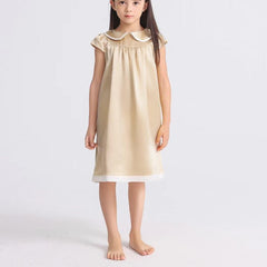 Kids Baby Girl Silk Nightgown Champagne