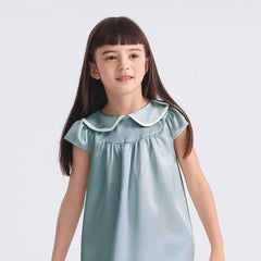 Kids Baby Girl Silk Nightgown Haze Blue