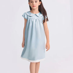 Kids Baby Girl Silk Nightgown Sky Blue