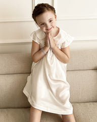 Kids Baby Girl Silk Nightgown Ivory