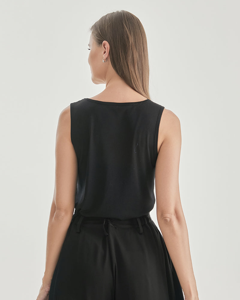 Knitted Sleeveless Women's Vest Black