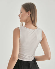 Knitted Sleeveless Women's Vest Grey