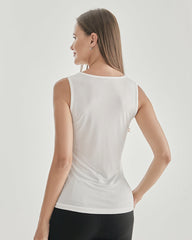 Knitted Sleeveless Women's Vest White