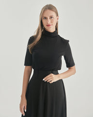 Knitted Turtleneck T-shirt Black