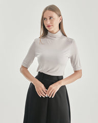 Knitted Turtleneck T-shirt Grey