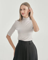 Knitted Turtleneck T-shirt Grey