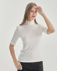 Knitted Turtleneck T-shirt White