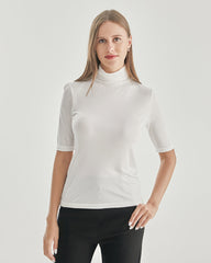 Knitted Turtleneck T-shirt White