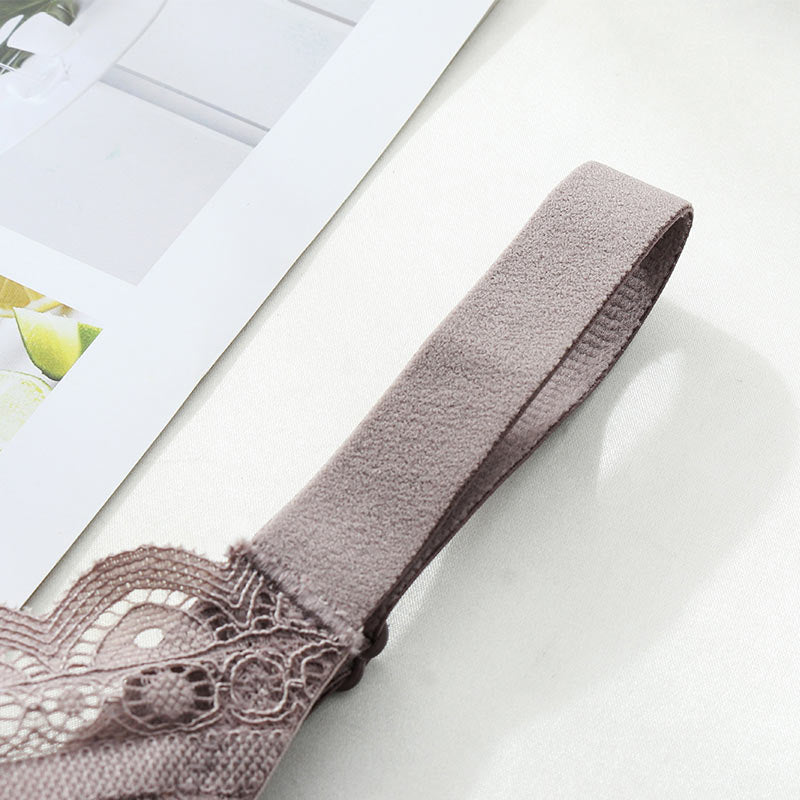 Lace Breathable Silk Bra Purple