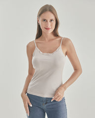 Lace Silk Knitted Camisole Grey