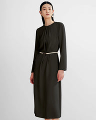 Ladies Basic Silk Dress With Back Slit