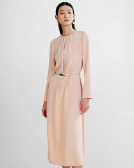 Ladies Basic Silk Dress With Back Slit