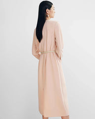 Ladies Basic Silk Dress With Back Slit