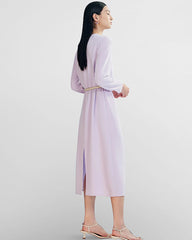 Ladies Basic Silk Dress With Back Slit