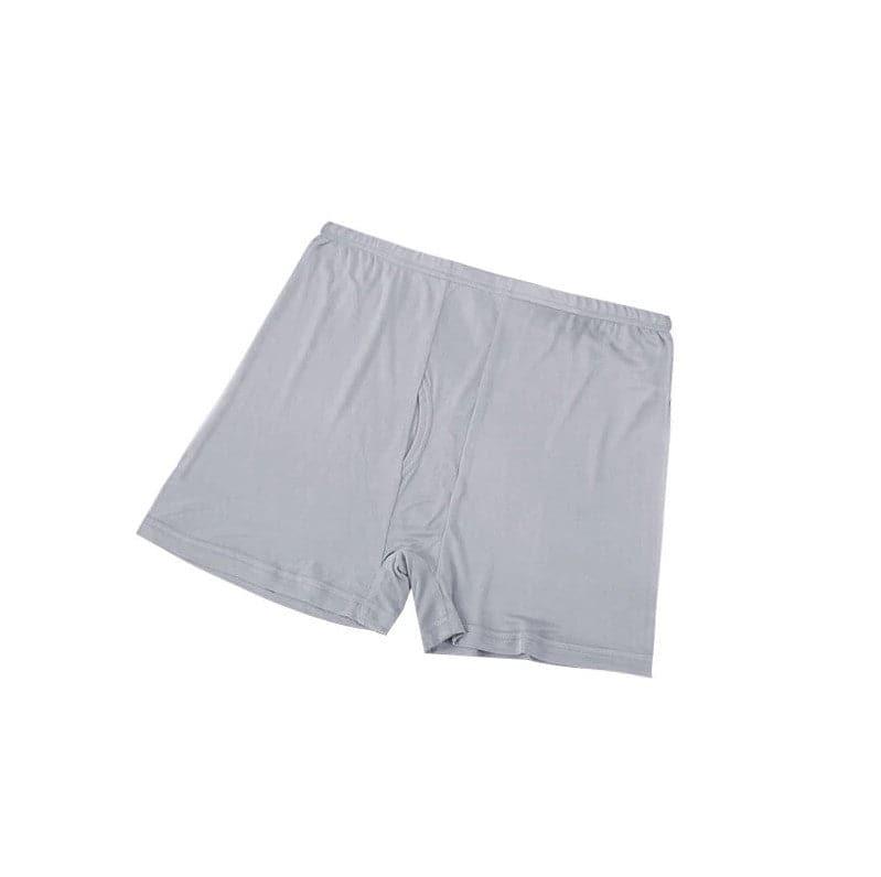 Large Elasticity Knit Soft Silk Boxer Shorts Grey