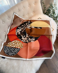 Leaf Shadow Geometric Silk Scarf