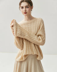 Lightweight Cable Knit Silk Cashmere Sweater