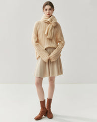 Lightweight Cable Knit Silk Cashmere Sweater