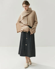 Lightweight Cable Knit Silk Cashmere Sweater