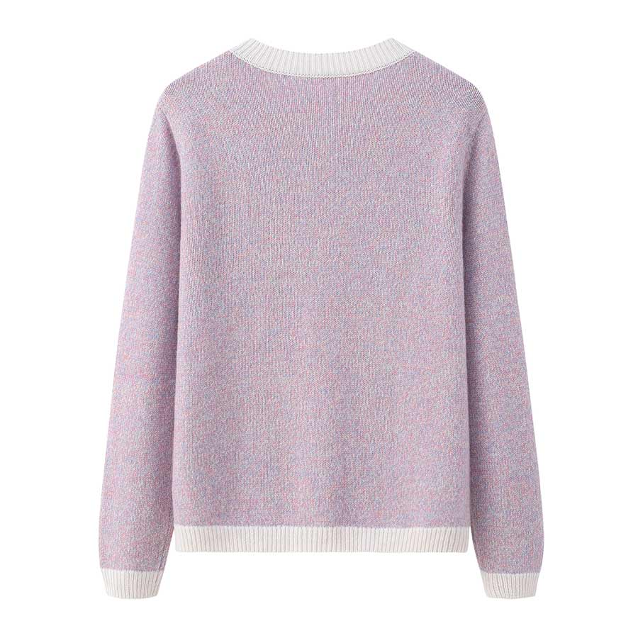 Lilac Cashmere Cardigan with Pearl Button