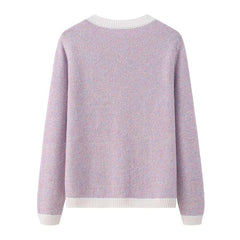 Lilac Cashmere Cardigan with Pearl Button