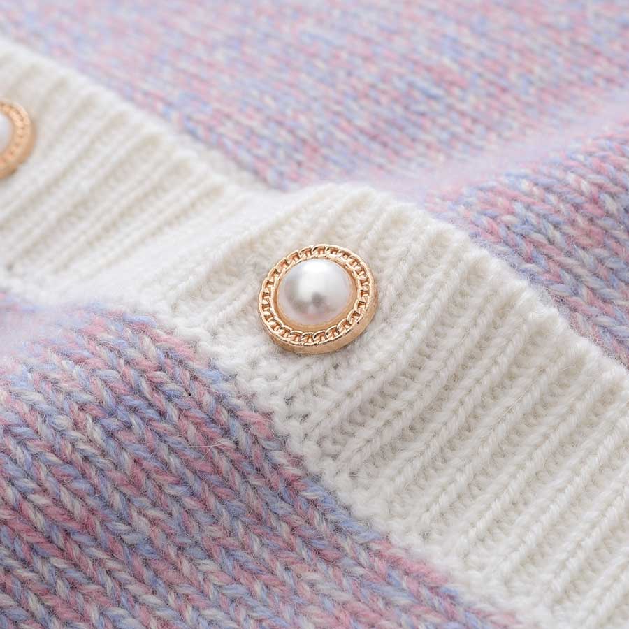 Lilac Cashmere Cardigan with Pearl Button