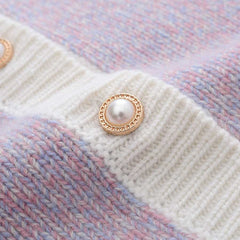 Lilac Cashmere Cardigan with Pearl Button